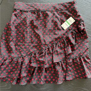 Maison Jules Black Skirt with Red Heart Design